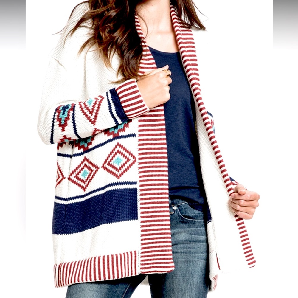 Marine Layer The Cora Aztec long line open front sweater XS/S